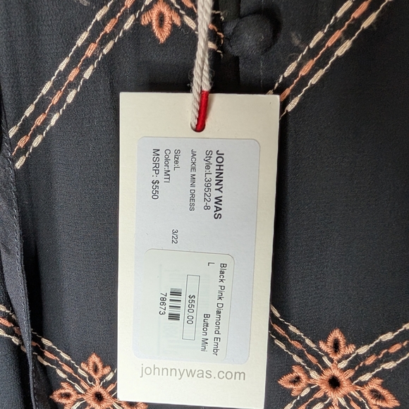 Elegant Black and Pink Patterned Dress - Picture 7 of 12